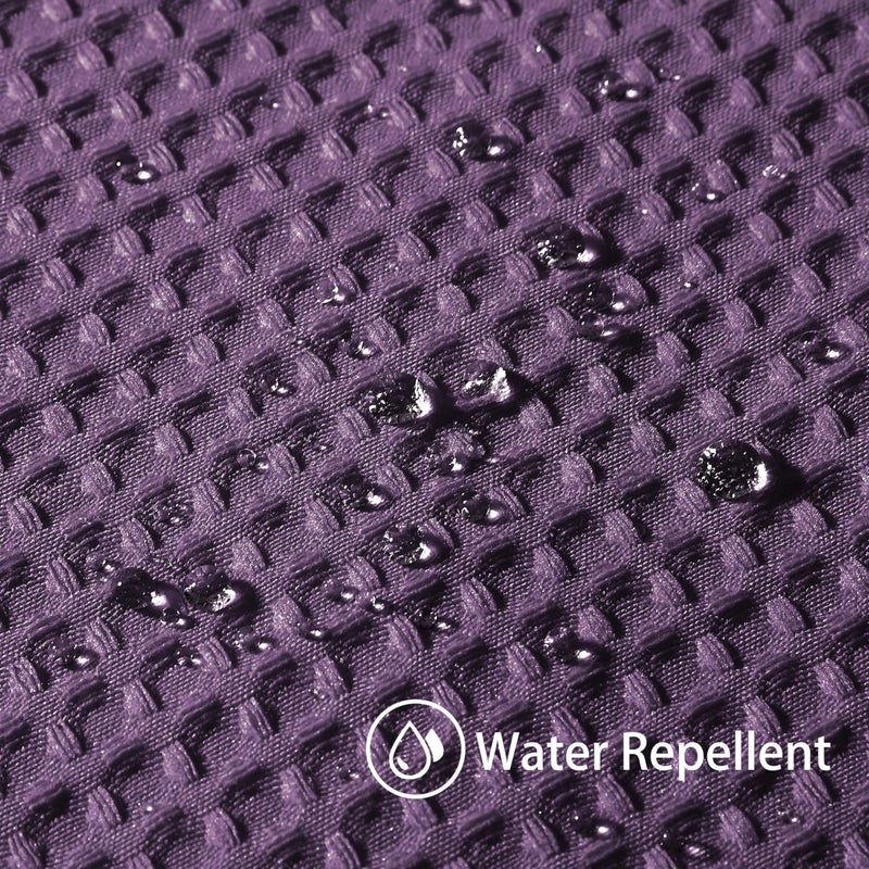 VANZAVANZU Waffle Weave Shower Curtain with Stainless Steel Hooks - 230 GSM Heavy Duty Fabric Bath Curtains, Hotel Luxury Quality, Water Resistant, Machine Washable, Weighted Hem, 72 x 72 Inches (Purple) - Image 3